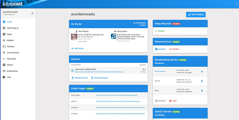 Azuracast Radio hosting